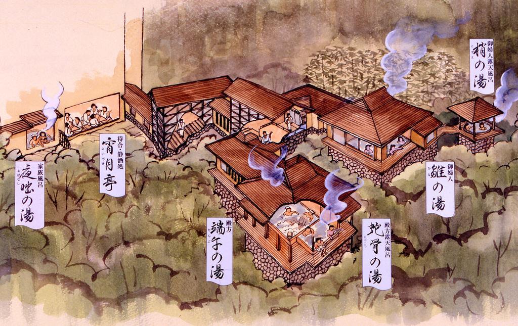 Hakone Tokinoshizuku Hotel Luaran gambar A 19th-century painting of a Japanese village